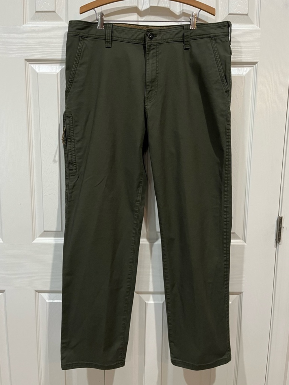 GH Bass Men's Canvas Terrain Stretch Pants Olive Green Size 38W x 32L